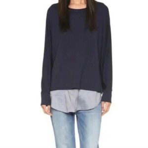 Vince Blue Over-sized Layered Top